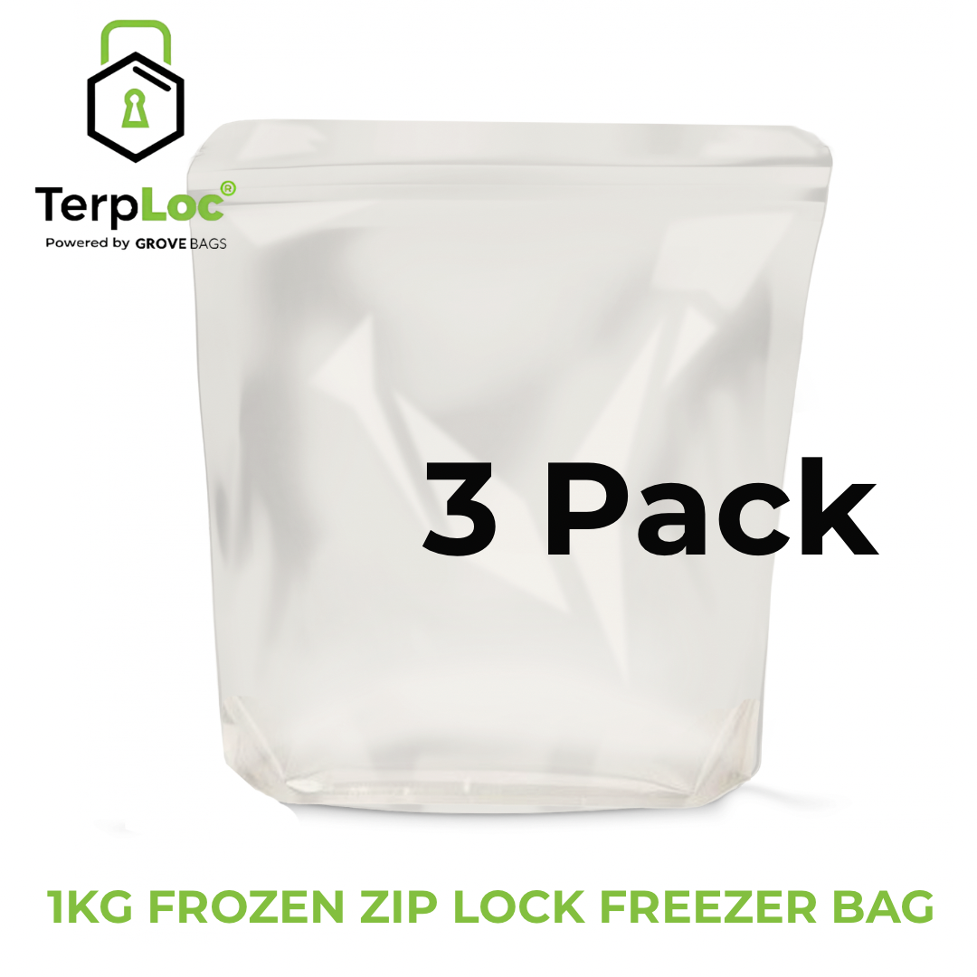 Grove Bags - 1KG Clear Fresh Frozen Terp Loc Zip Lock Freezer Storage Bag