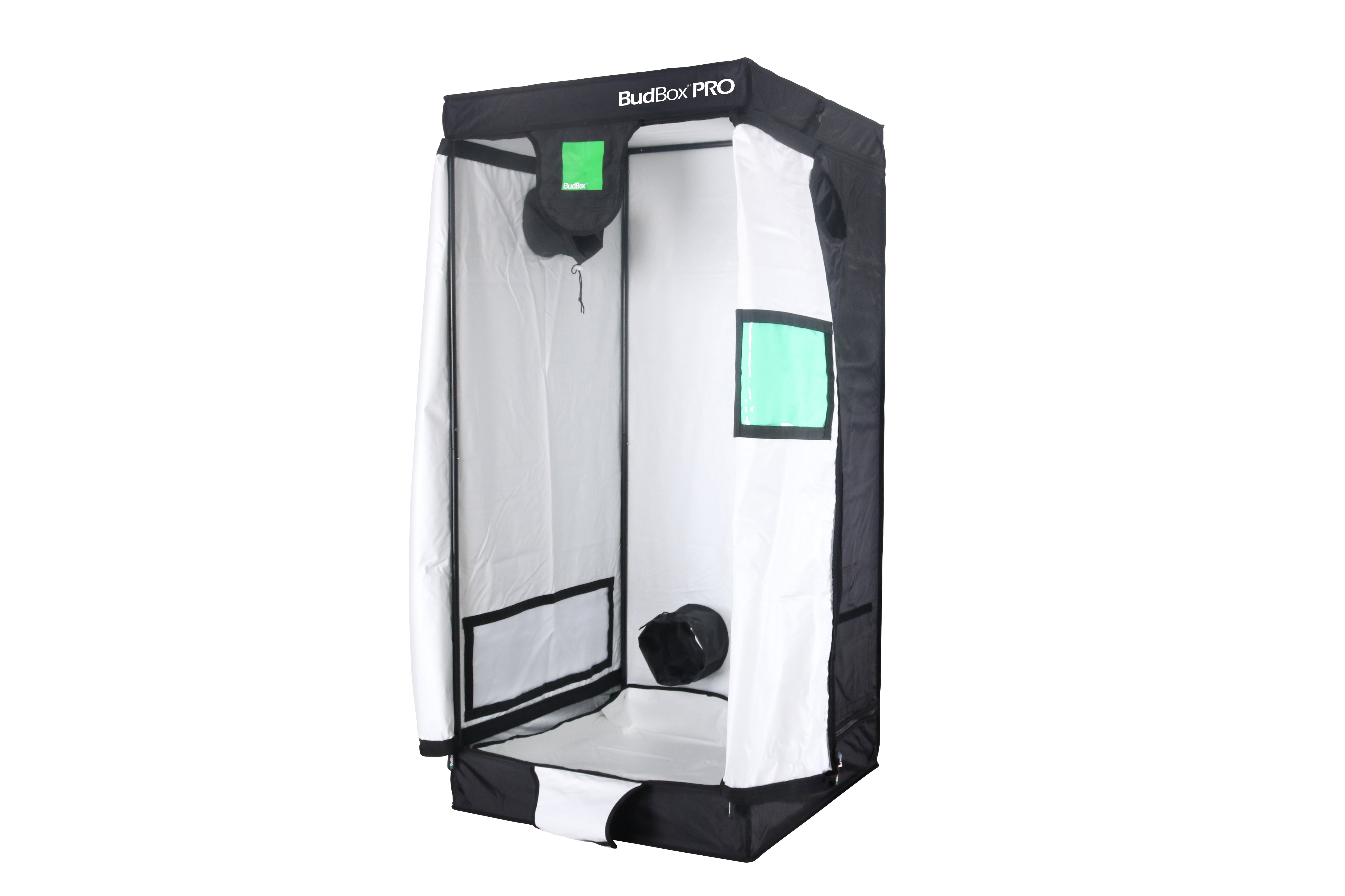 Armario de cultivo BudBox de 75 x 75 cm (altura estándar y extragrande) (blanco/revestimiento plateado)