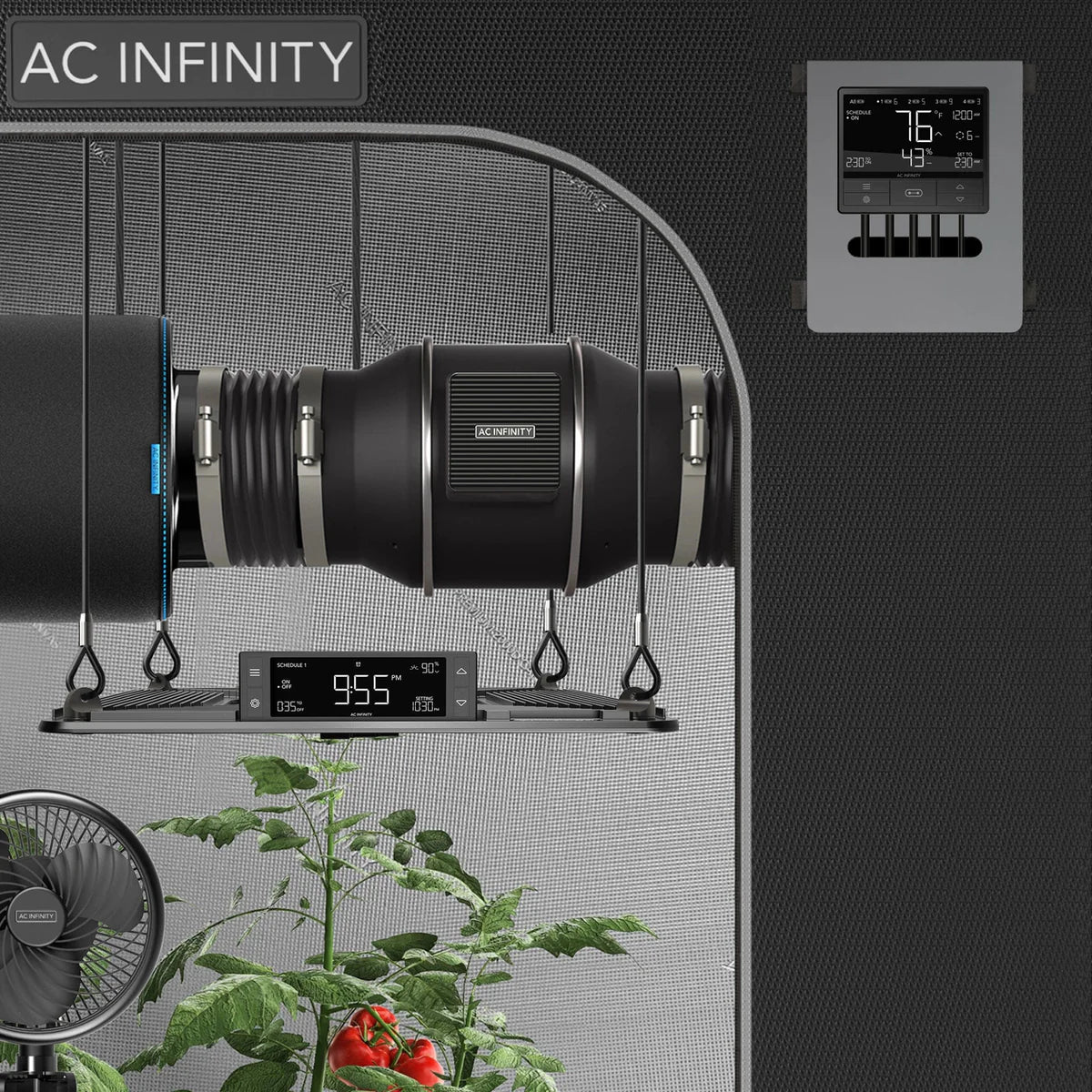 Duct Fan AC Infinity Cloudline S8 EC Fan + UIS Controller 69 Pro Plus