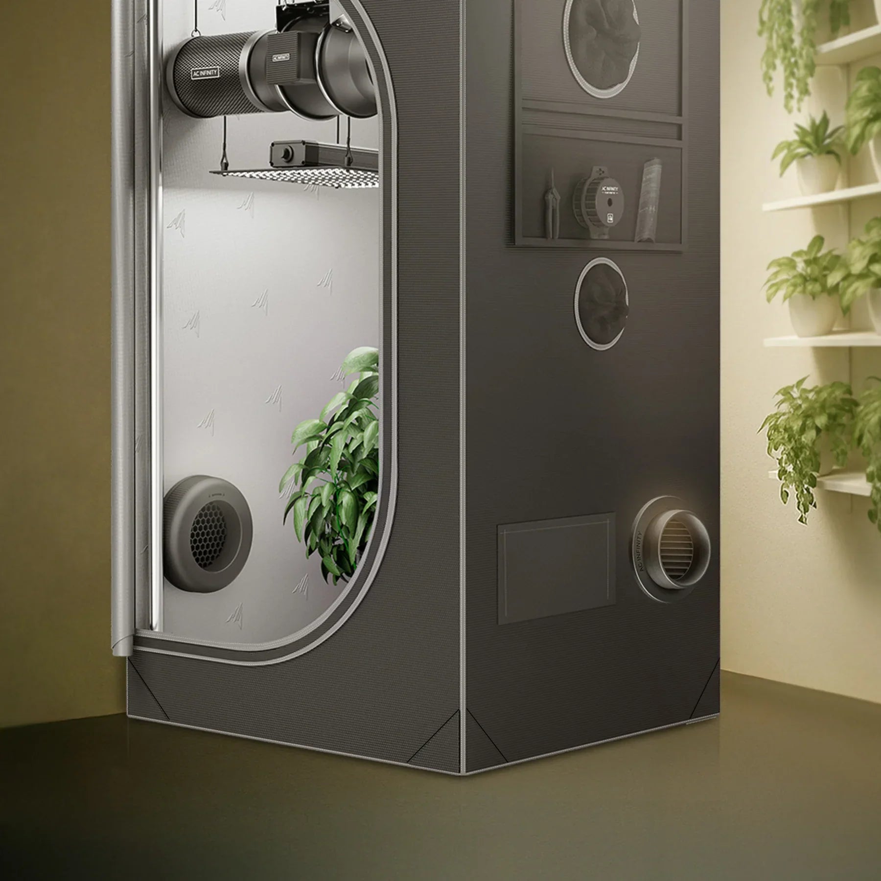 AC Infinity - Grow Tent Duct Vent Attachment | 2 Pack, Light-Blocking & Dust-Resistant