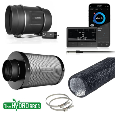 Kit de extracción de ventilador AC Infinity de 8" + controlador UIS combinado