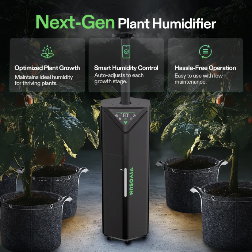 VIVOSUN 19L Ultrasonic Smart Humidifier – WiFi App-Controlled Humidifier for Grow Rooms & Grow Tents (H19)