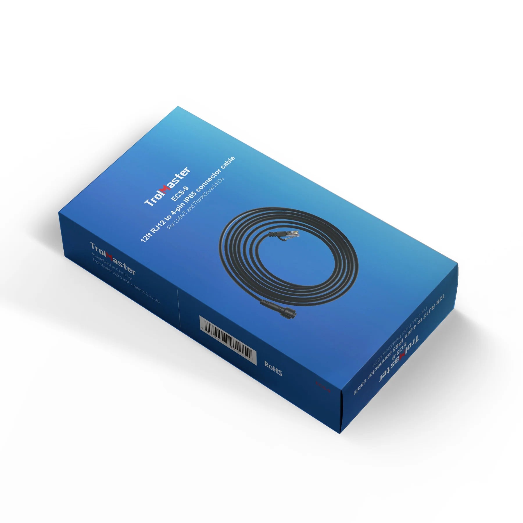 Cable conector RJ12 a IP65 de 4 pines Trolmaster (ECS-9) de 12 pies