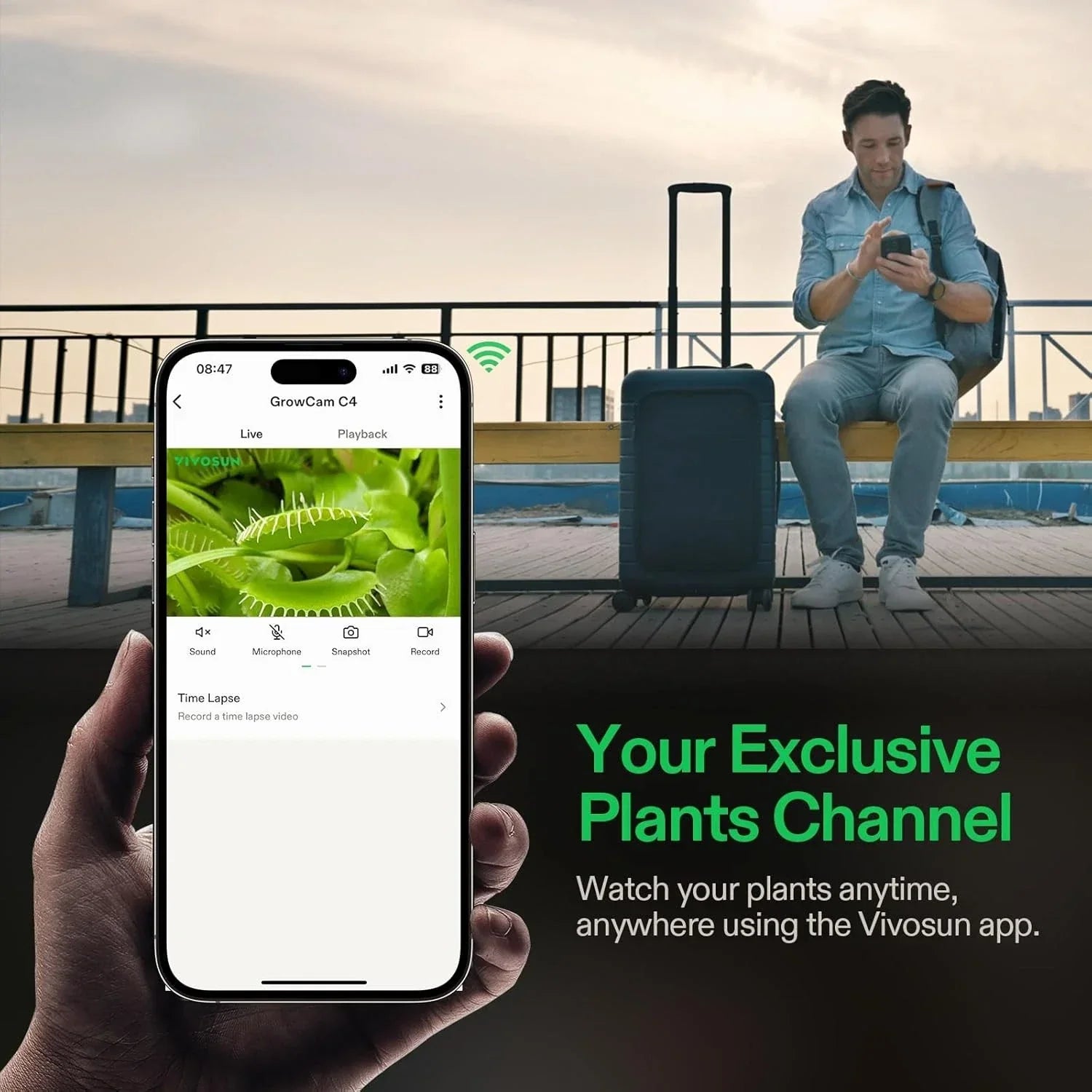 VIVOSUN GrowCam C4 2K QHD Smart Grow Camera with Timelapse and Night Vision