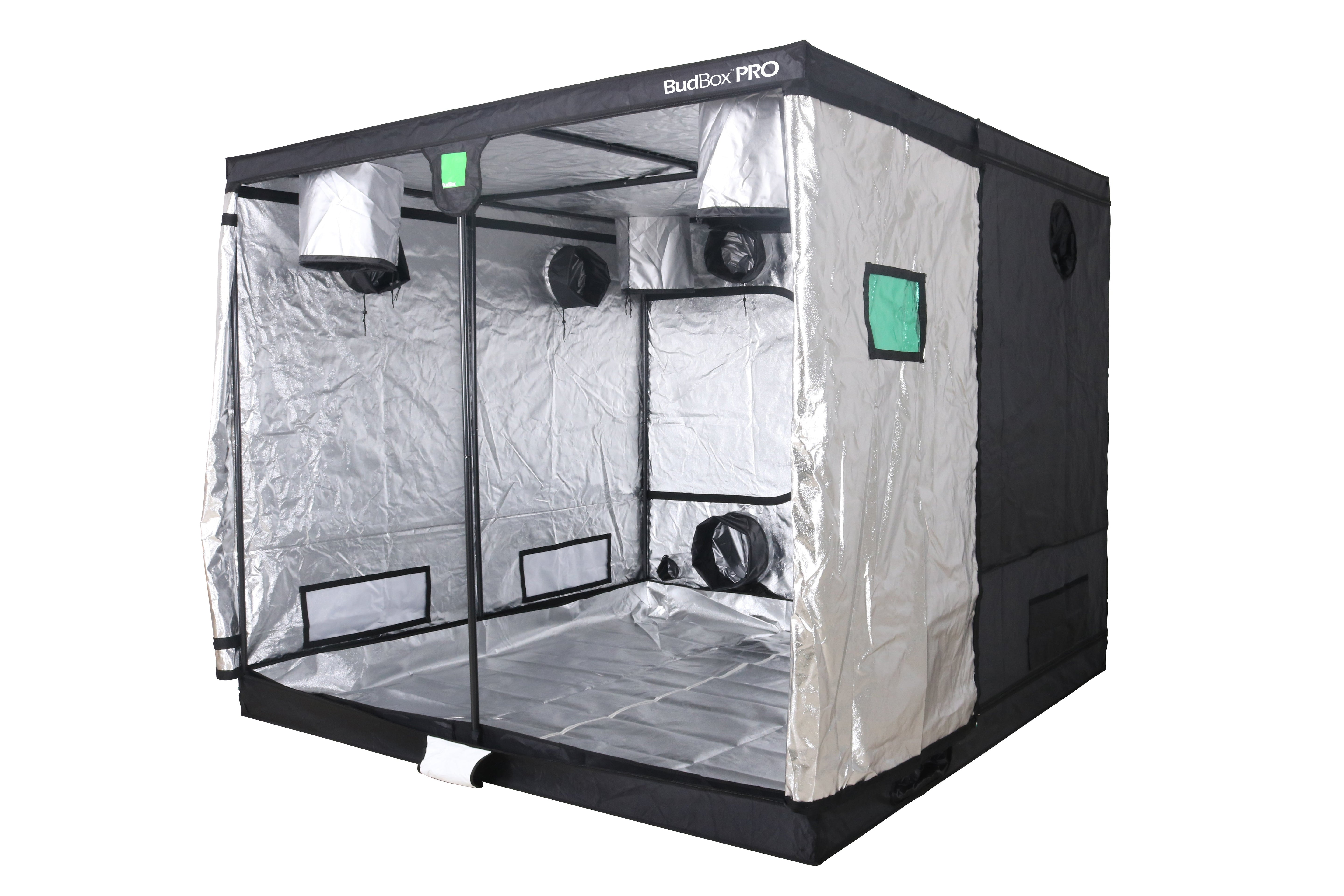 Armario de cultivo Bud Box Pro de 240 x 240 cm - Altura estándar y extragrande (blanco/plateado)