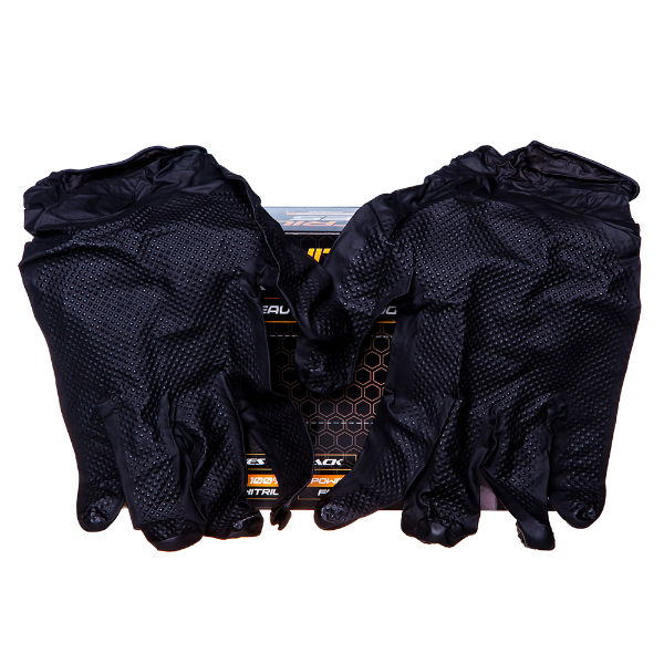 IVXX Caja de 8 g de guantes de nitrilo negros con trama