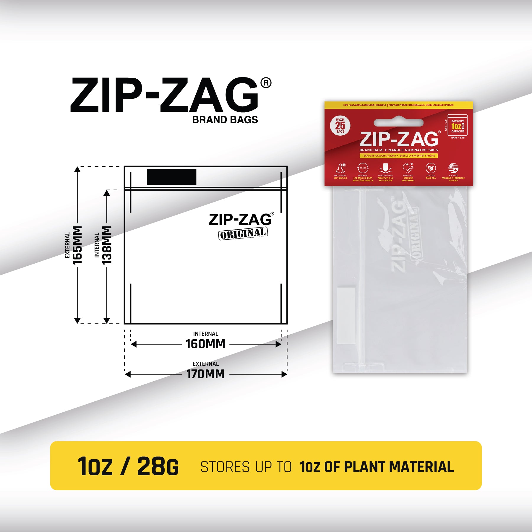 Bolsas a prueba de olores de la marca Zip-Zag