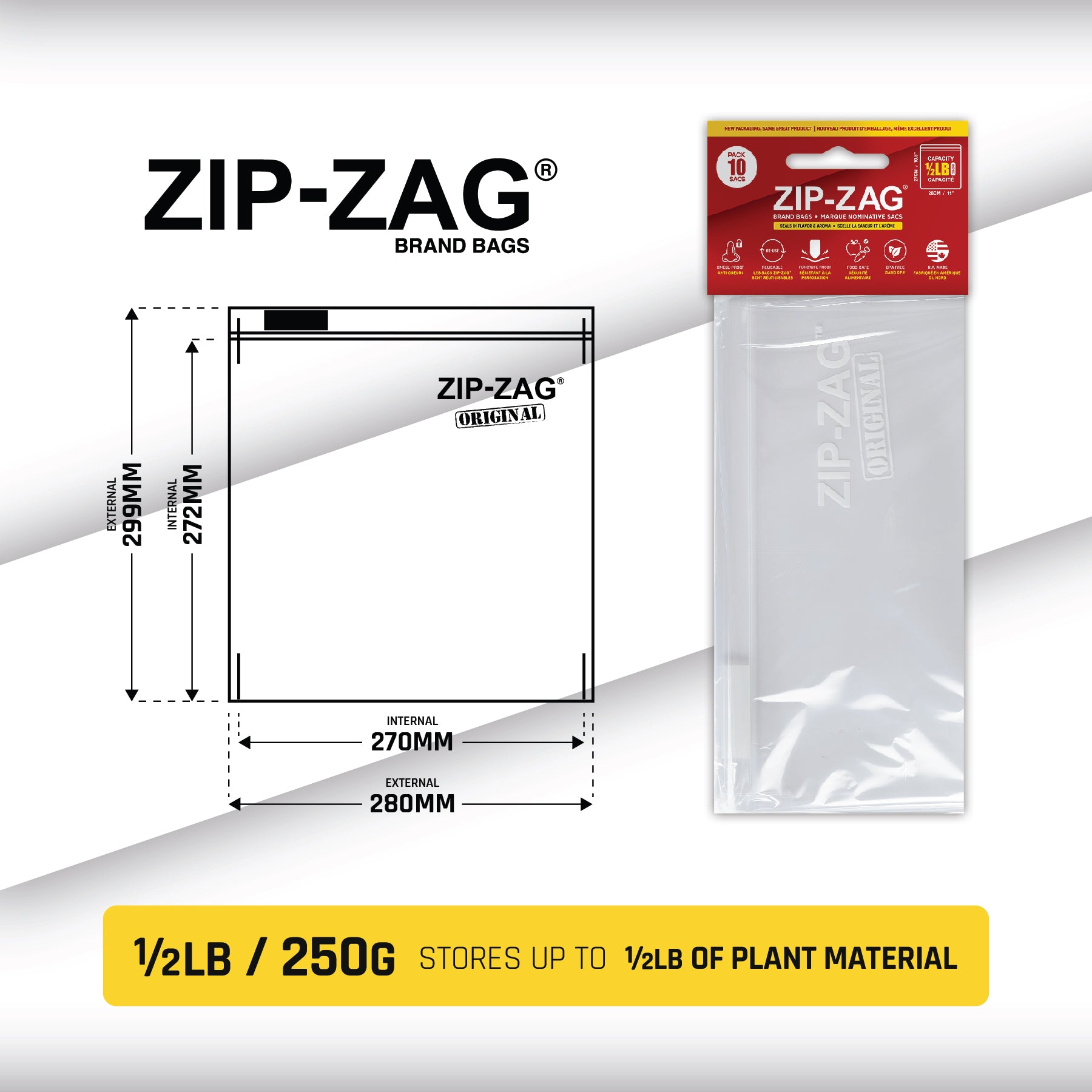 Bolsas a prueba de olores de la marca Zip-Zag