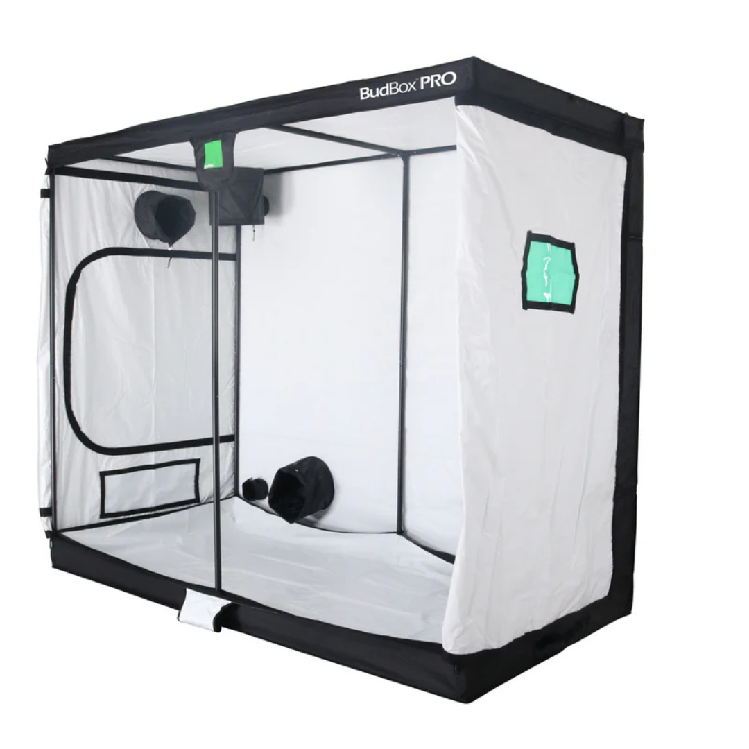 Armario de cultivo BudBox 240 x 120 – Altura estándar y extragrande (blanco/plateado)