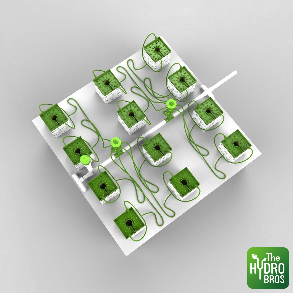 FloraFlex - 12 Plant Bubbler Irrigation System for 6" Rockwool - 4 x 4ft space