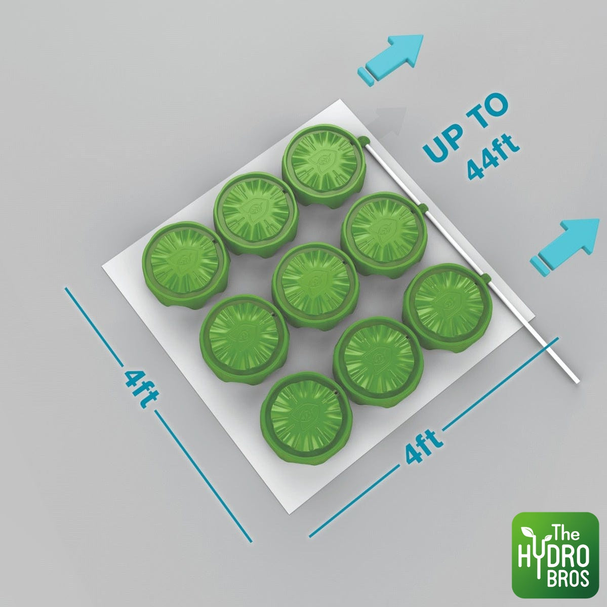 FloraFlex - Sistema de plataforma PotPro de 9 niveles (drenaje) - Espacio de 4 x 4 pies