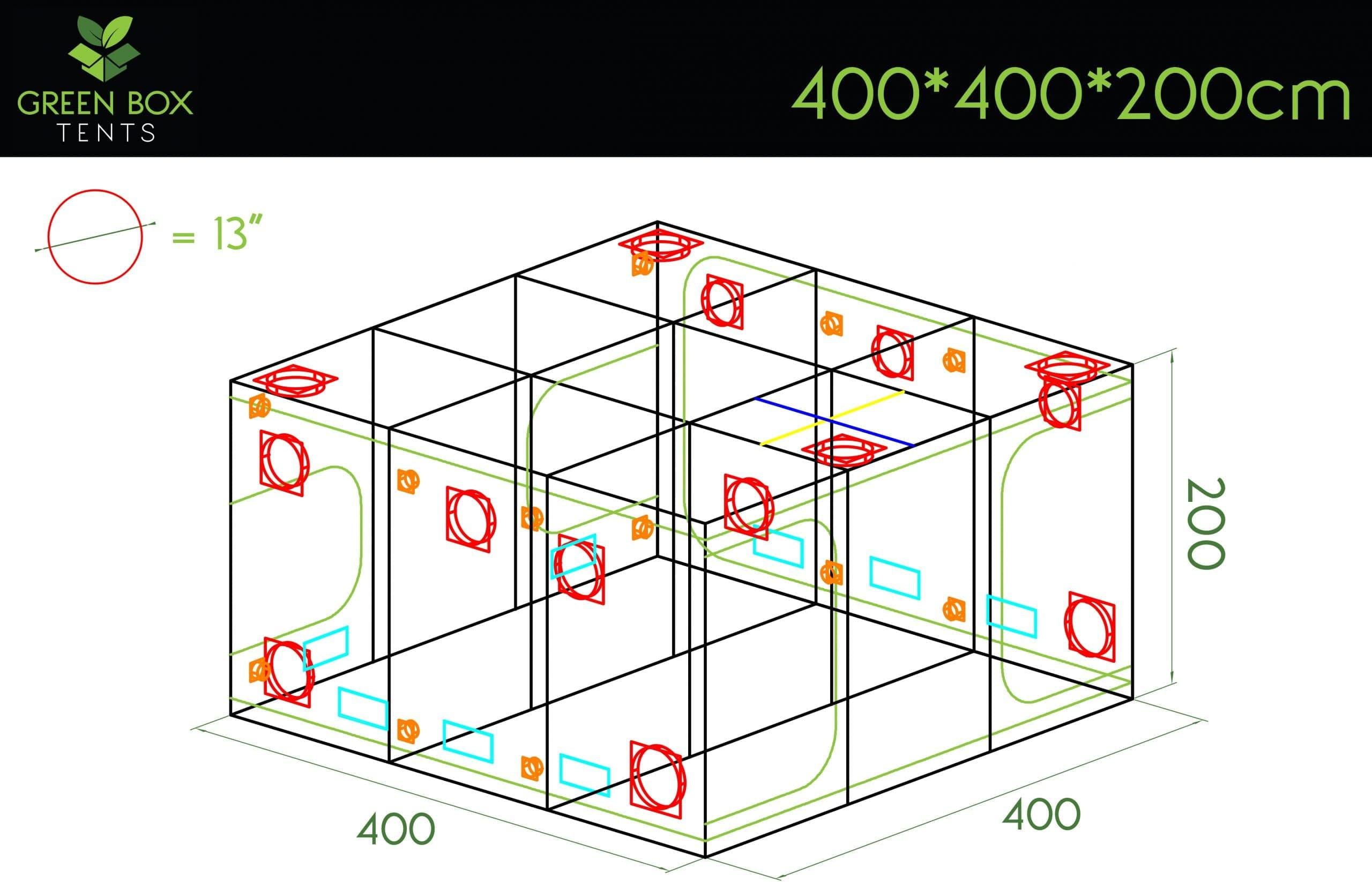 Carpa Greenbox 400 x 400 x 200 cm
