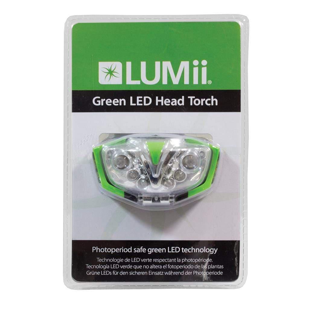 Linterna frontal LED verde Lumii
