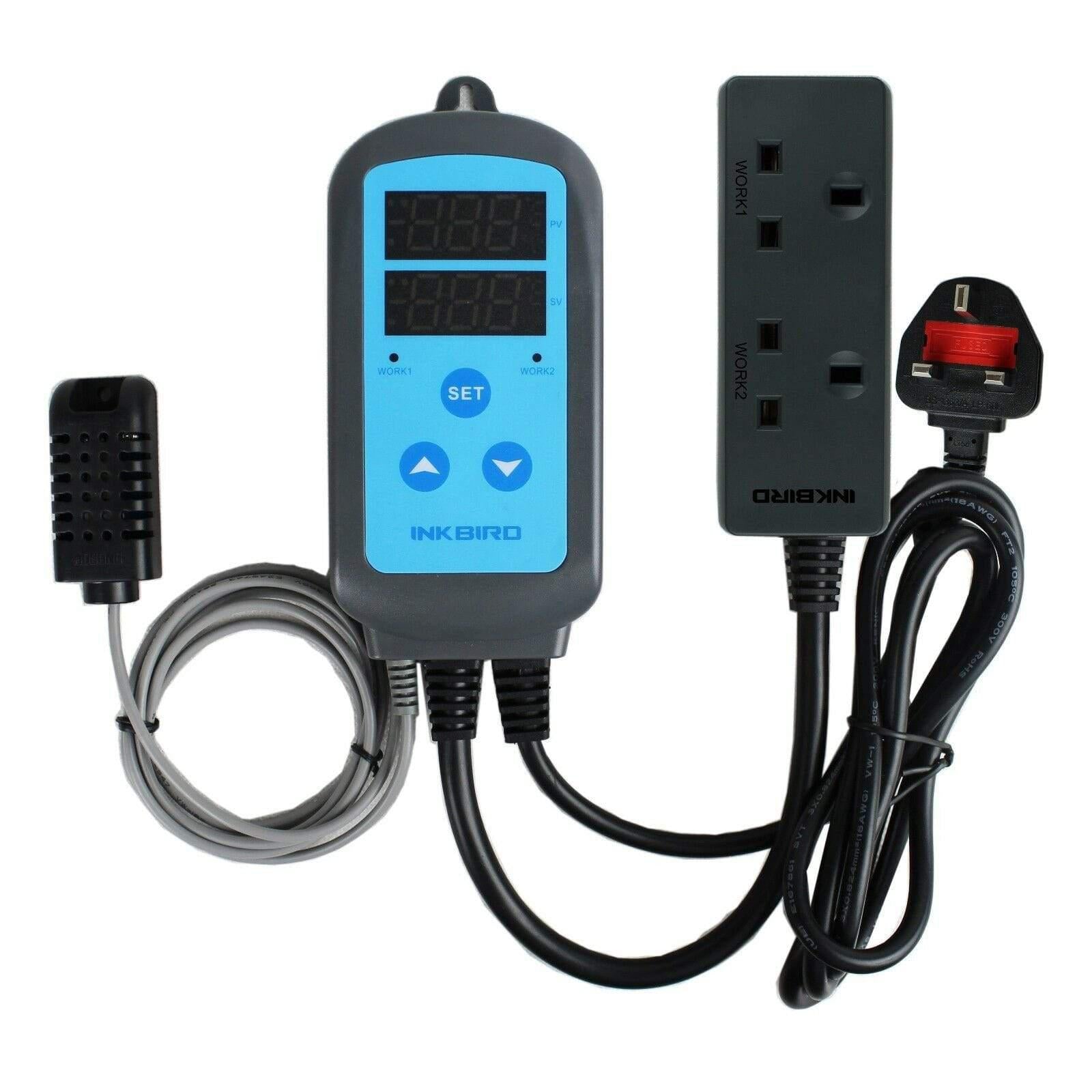 Inkbird Dual Outlet Pre-Wired Humidistat Humidity Controller IHC-200-WIFI US Plug Version / US Warehouse
