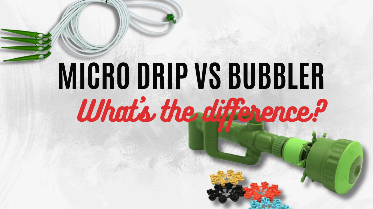 Sistemas de riego FloraFlex: burbujeadores vs. microgoteros