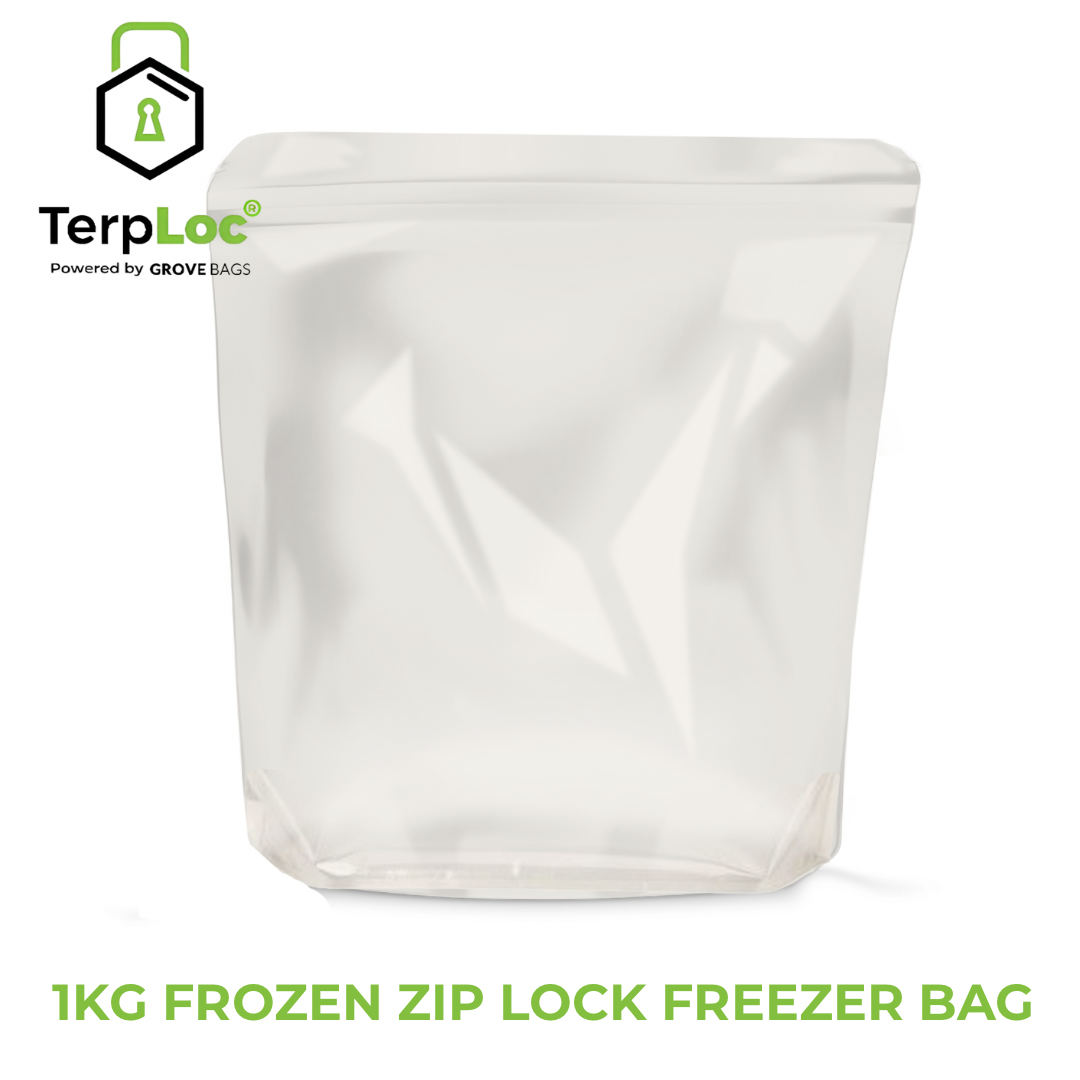 Grove Bags - 1KG Clear Fresh Frozen Terp Loc Zip Lock Freezer Storage Bag