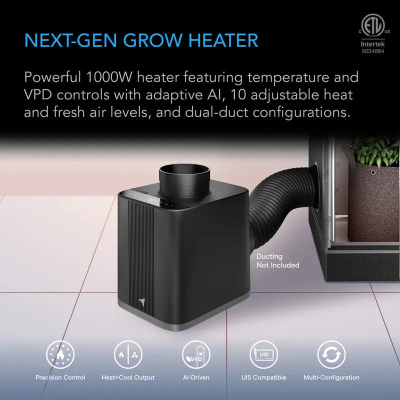 AC Infinity THERMOFORGE T7 1000W Smart AI Grow Room Heater(AC-SFT7)