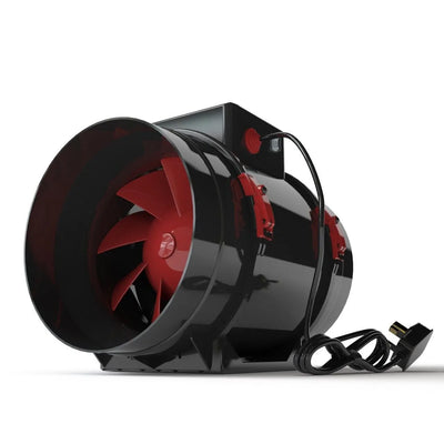 Black Orchid Hybrid Flo Twin Speed Extraction Fan – Quiet High Pressure Grow Room Fan (4", 5", 6")
