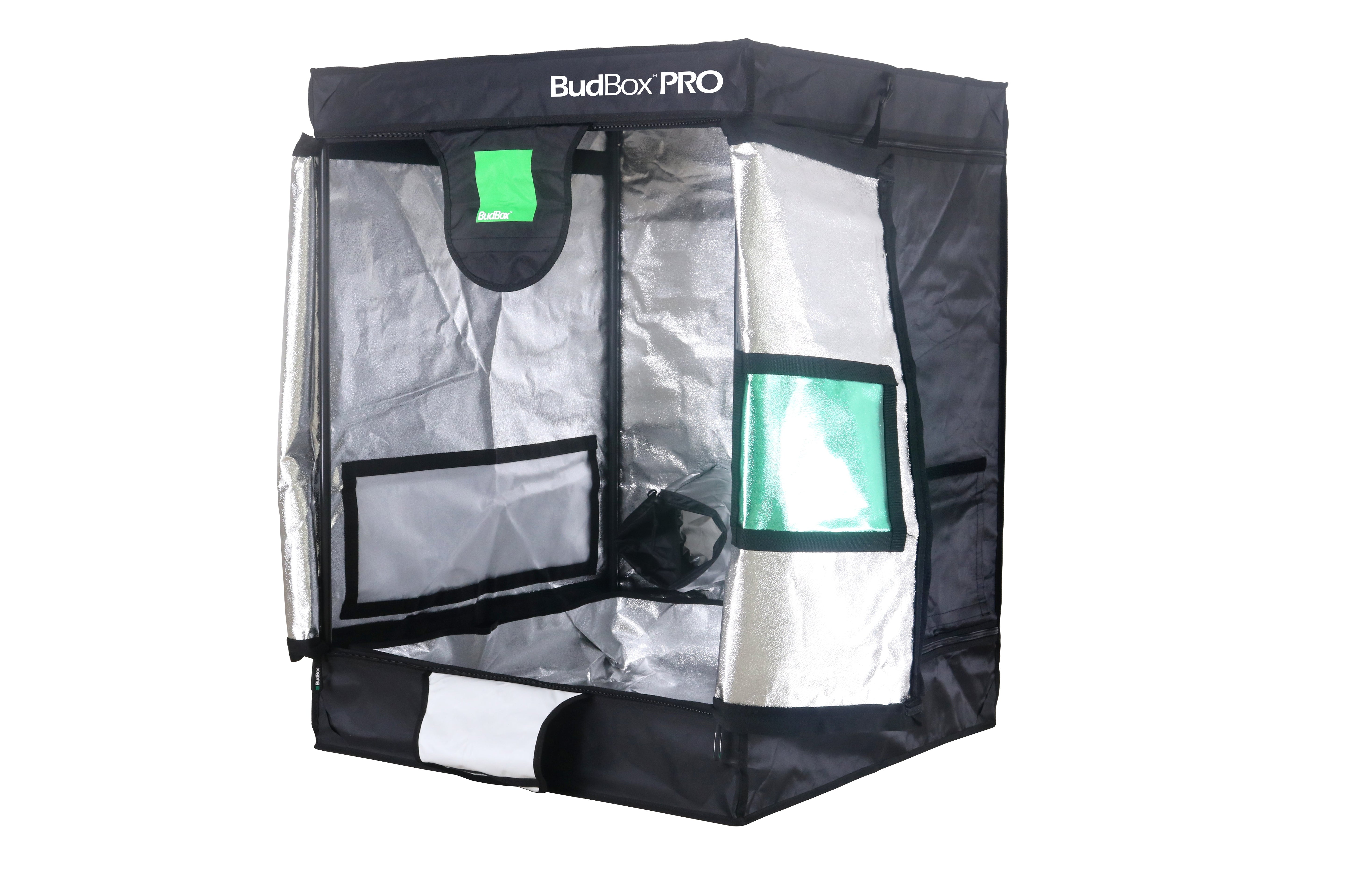 Armario de cultivo BudBox de 75 x 75 cm (altura estándar y extragrande) (blanco/revestimiento plateado)