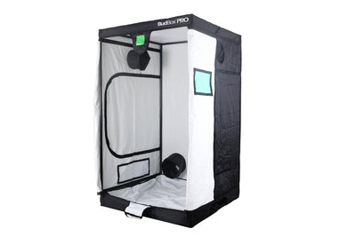 Armario de cultivo Bud Box de 120 x 120 cm (altura estándar y extragrande) (blanco/plateado)