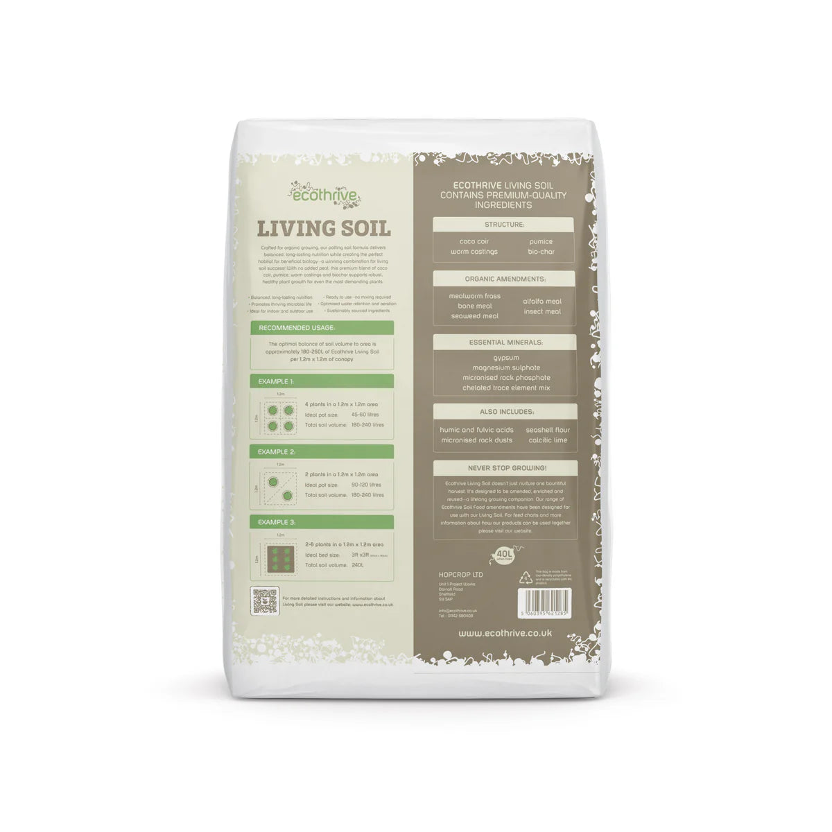 Ecothrive Lebendige Erde 40L - Premium Organische Erde