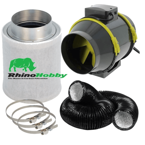Extraction Kit Garden HighPro Twin Speed Fan + Rhino Hobby Extraction Kit