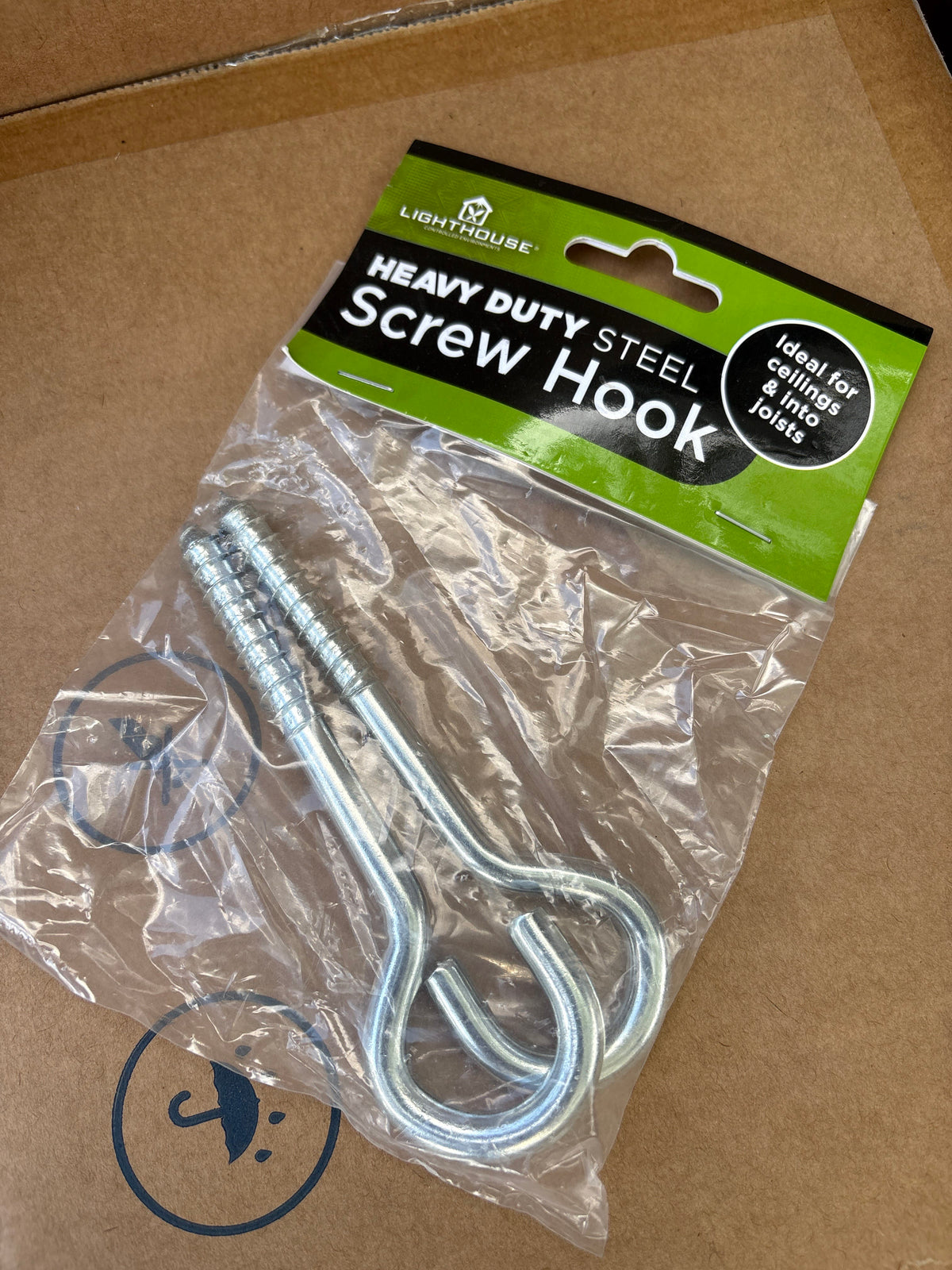Heavy Duty Screw Hook (pack of 2)