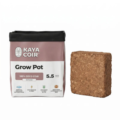 Kaya Coir 5.5" Grow Pot - Compressed 100% Coco Coir, 4.5L (1.2 Gallon) - Single or Box of 40