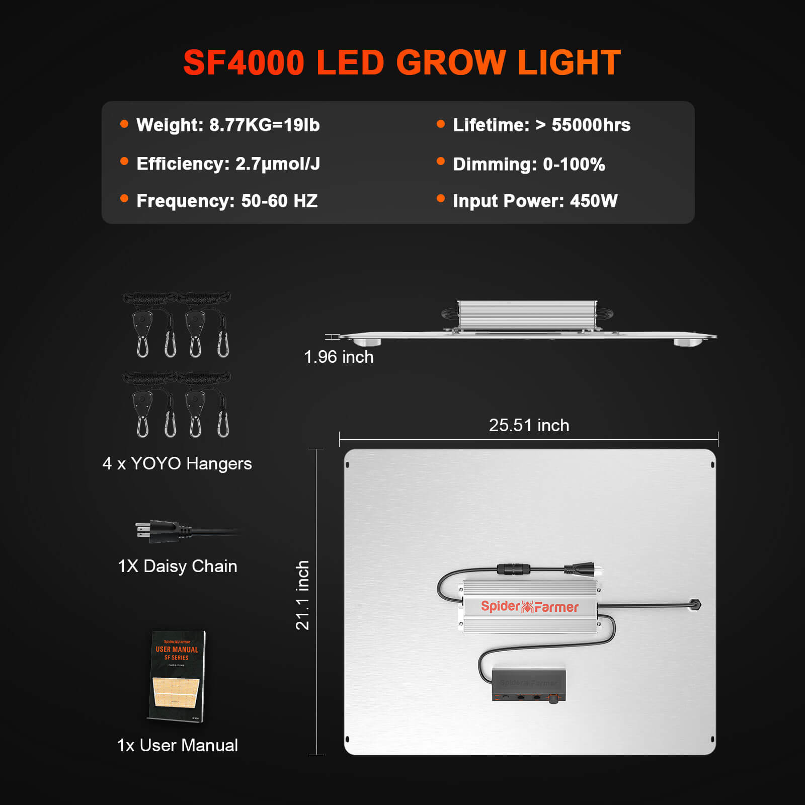LED Grow Light Spider Farmer SF4000 LED (450w)