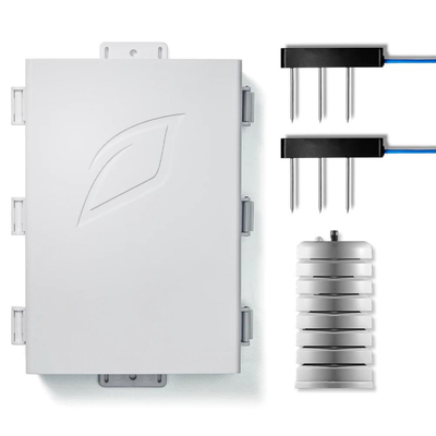 Controlador de riego de precisión Growlink (versión global): Unidad + ESM3 + 2 sensores