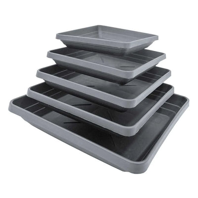 Square Plastic Plant Saucers - Heavy-Duty Drip Trays for Hydroponics & Indoor Growing