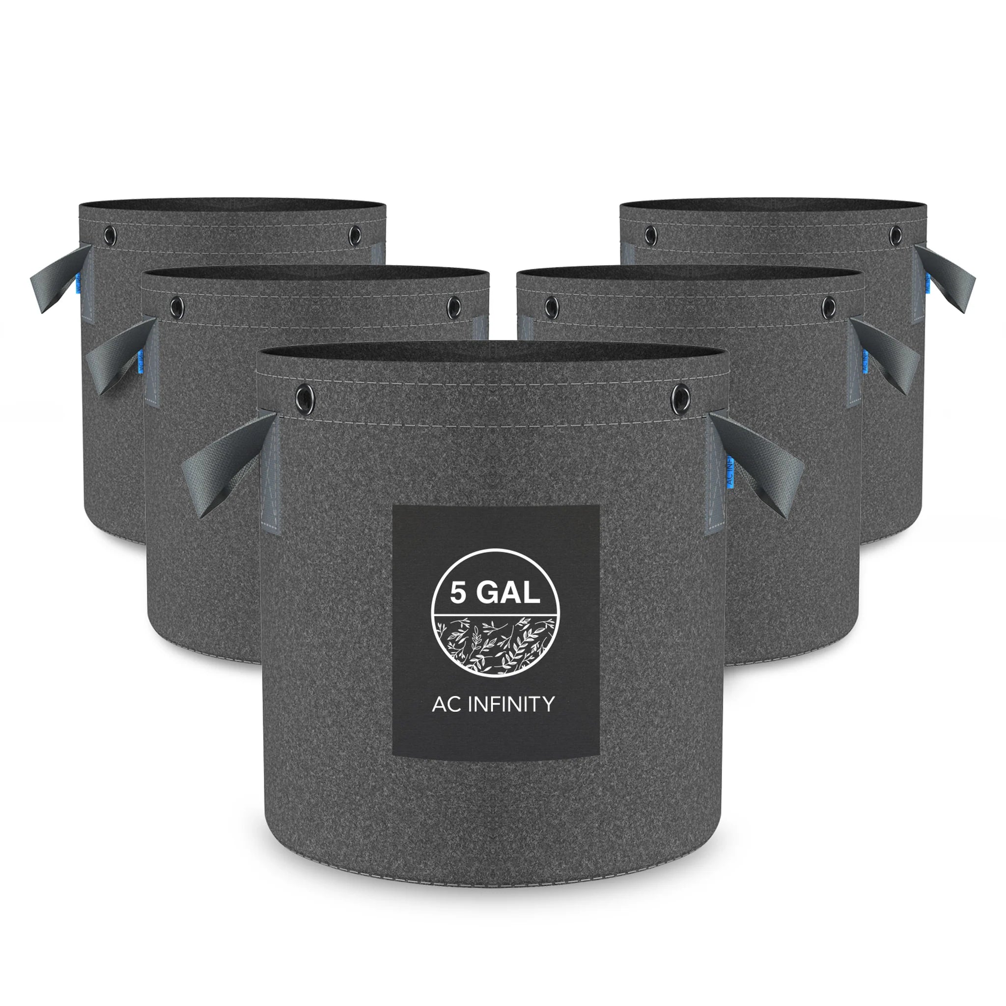 Pots, Saucers, Bucket & Trays AC Infinity Heavy Duty Fabric Pots - 5 Gallon x 5