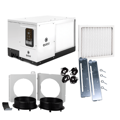 Quest 100 Dehumidifier Accessories | MERV 13 Filter, Duct Kit & Hanging Kit