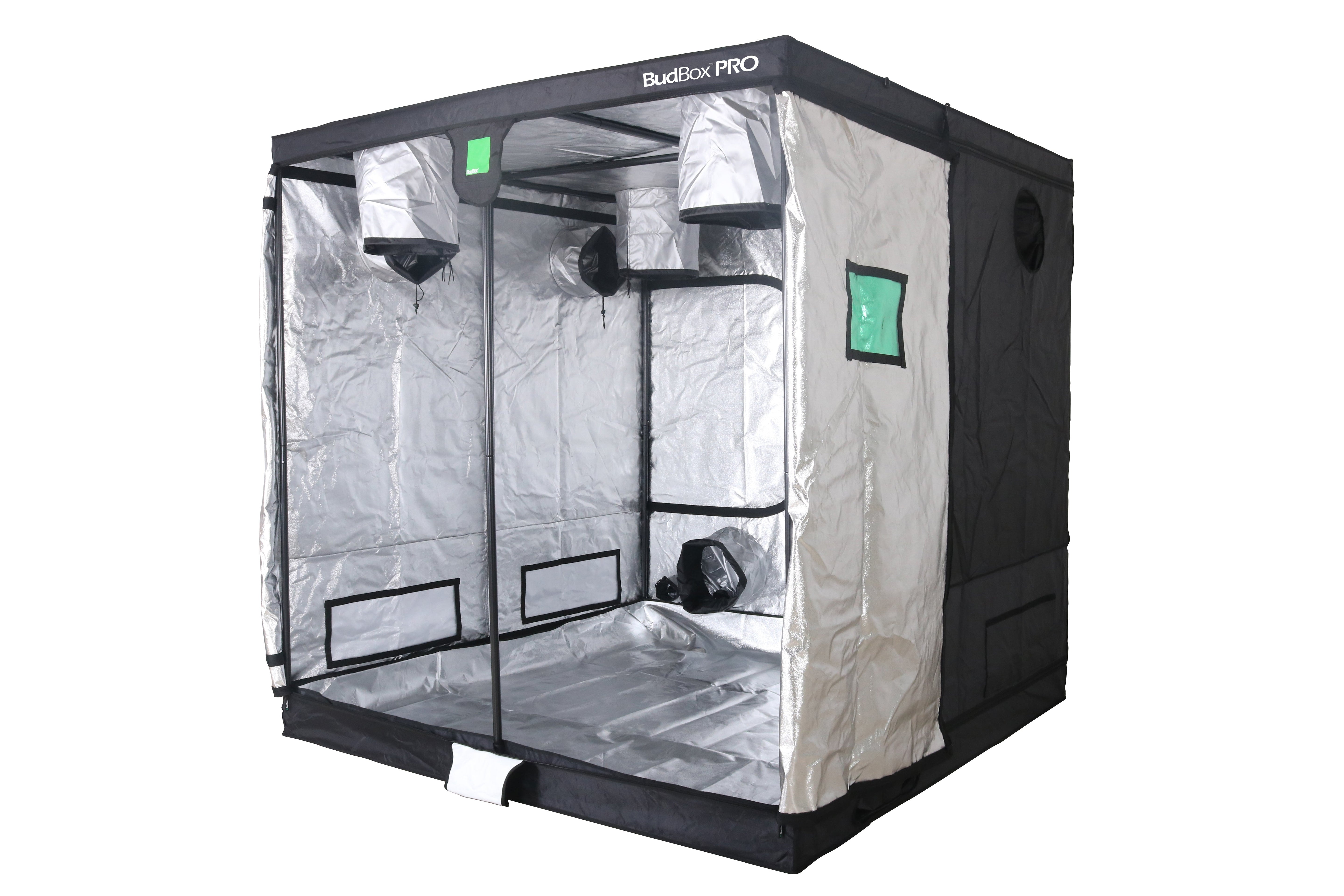 Armario de cultivo Bud Box Pro 200 x 200 - Altura estándar y extragrande (blanco/plateado)