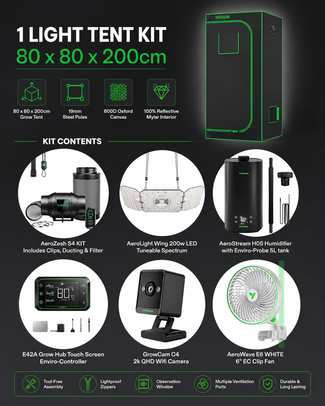 Vivosun LED Complete Tent Kit