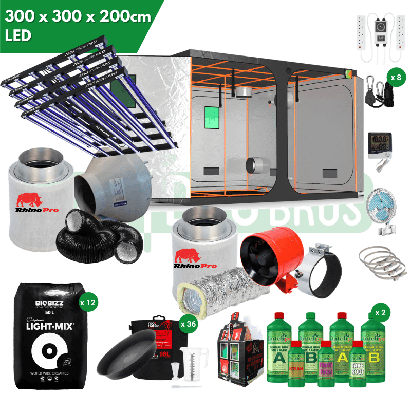 Grow Tent Kit 300 x 300 x 200 Lumatek Zeus 600w Pro LED Grow Kit