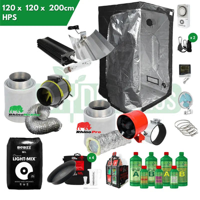 120x120 Complete Grow Kit 600W HPS with Silenced Option