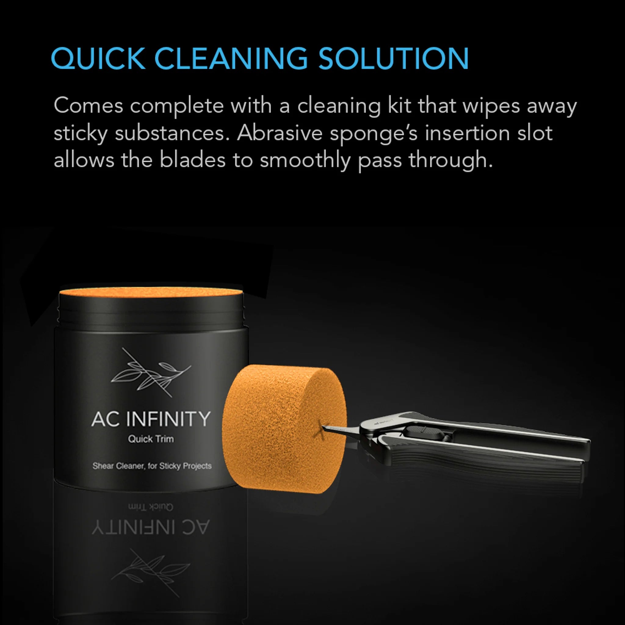 Trimming, Drying & Curing AC INFINITY Stainless Steel Straight Pruning Scissors + Cleaning Kit,